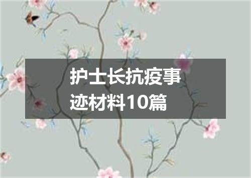 护士长抗疫事迹材料10篇