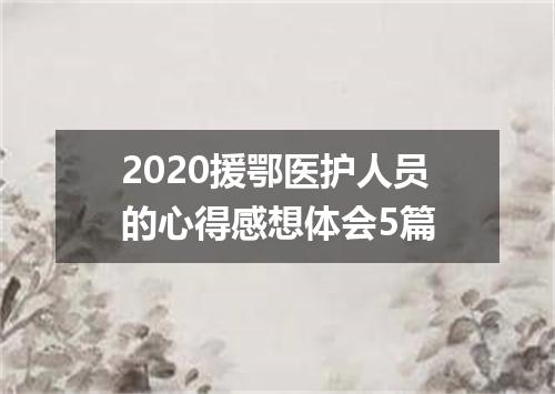 2020援鄂医护人员的心得感想体会5篇