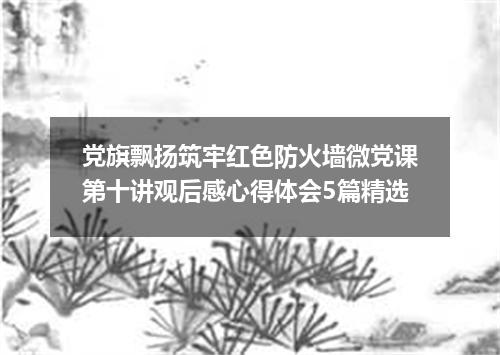 党旗飘扬筑牢红色防火墙微党课第十讲观后感心得体会5篇精选