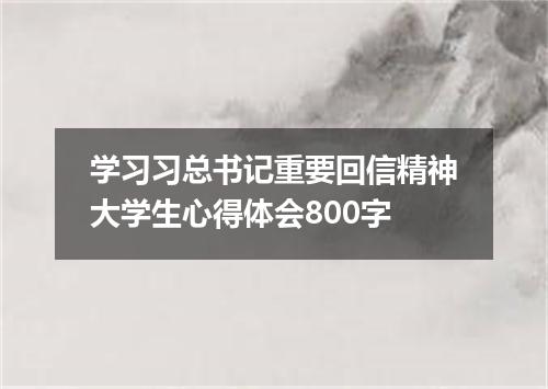 学习习总书记重要回信精神大学生心得体会800字