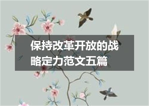 保持改革开放的战略定力范文五篇