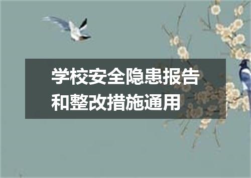 学校安全隐患报告和整改措施通用