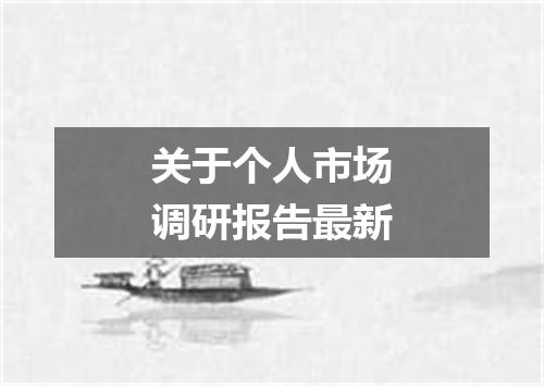 关于个人市场调研报告最新