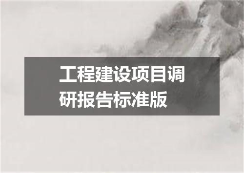 工程建设项目调研报告标准版
