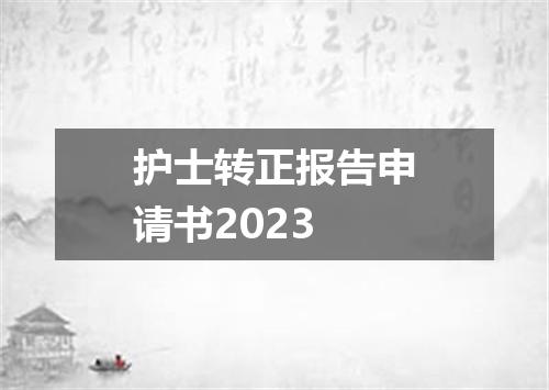 护士转正报告申请书2023