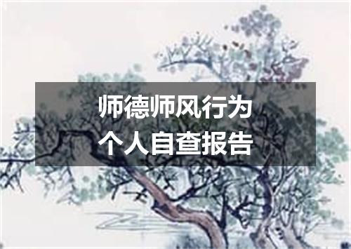 师德师风行为个人自查报告