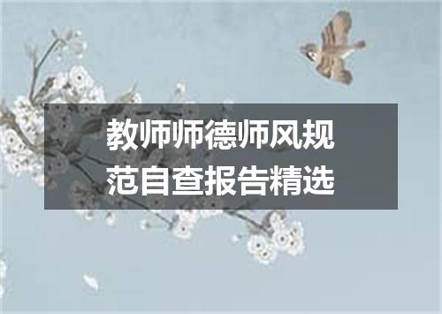 教师师德师风规范自查报告精选