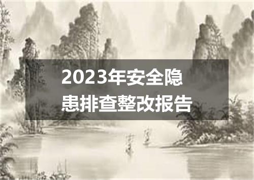 2023年安全隐患排查整改报告