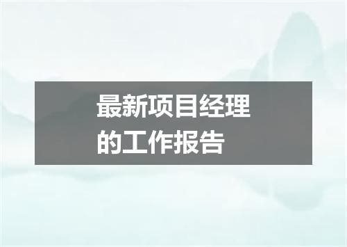 最新项目经理的工作报告