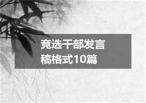 竞选干部发言稿格式10篇