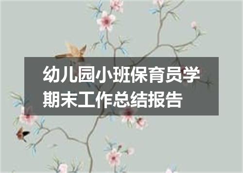 幼儿园小班保育员学期末工作总结报告