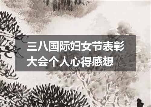 三八国际妇女节表彰大会个人心得感想