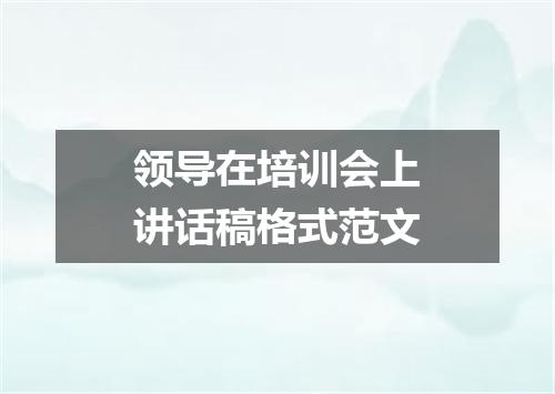 领导在培训会上讲话稿格式范文