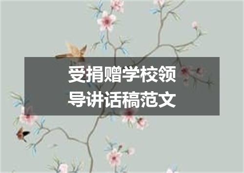 受捐赠学校领导讲话稿范文