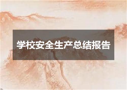 学校安全生产总结报告
