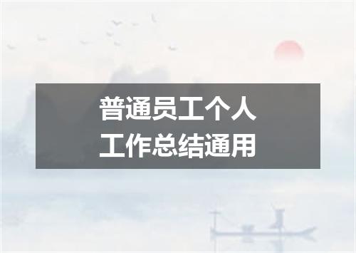 普通员工个人工作总结通用