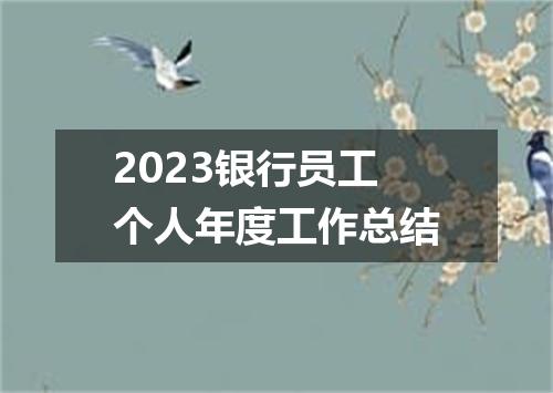 2023银行员工个人年度工作总结