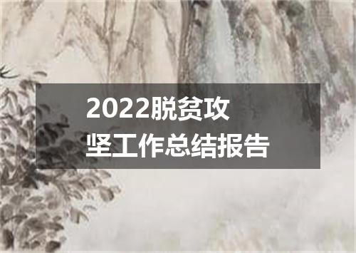 2022脱贫攻坚工作总结报告