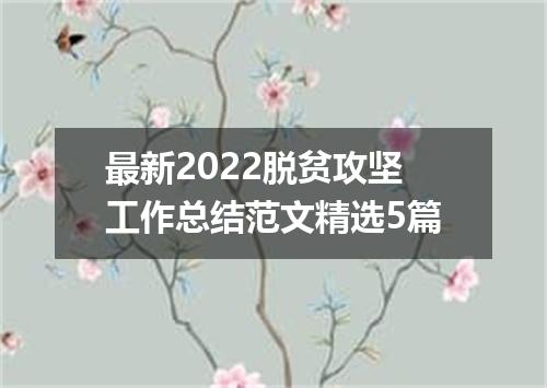 最新2022脱贫攻坚工作总结范文精选5篇