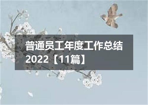 普通员工年度工作总结2022【11篇】