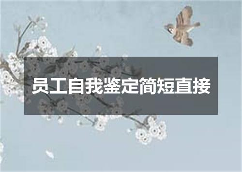 员工自我鉴定简短直接