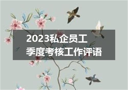 2023私企员工季度考核工作评语