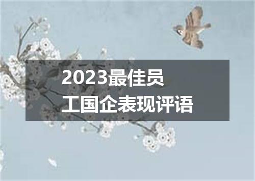 2023最佳员工国企表现评语