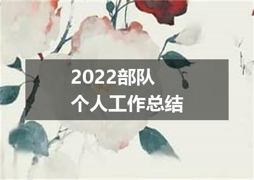 2022部队个人工作总结