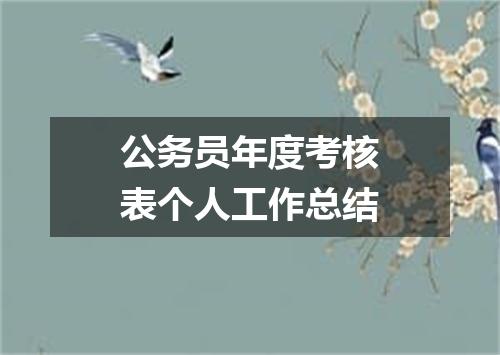公务员年度考核表个人工作总结