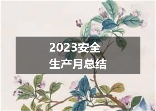 2023安全生产月总结