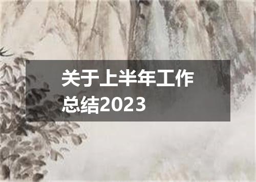 关于上半年工作总结2023