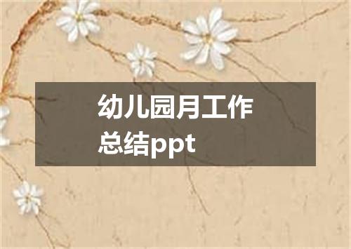 幼儿园月工作总结ppt