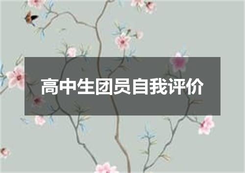 高中生团员自我评价