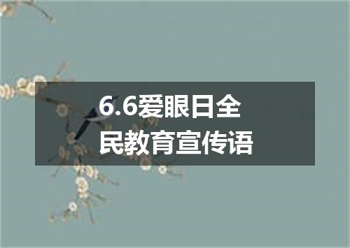 6.6爱眼日全民教育宣传语