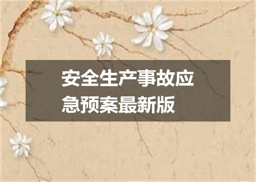 安全生产事故应急预案最新版