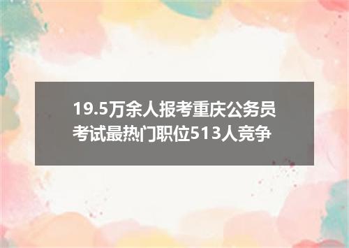 19.5万余人报考重庆公务员考试最热门职位513人竞争