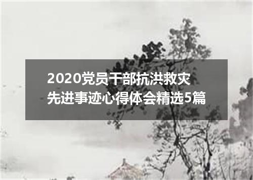 2020党员干部抗洪救灾先进事迹心得体会精选5篇