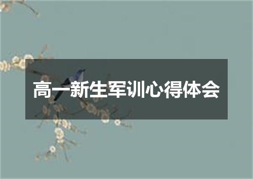 高一新生军训心得体会