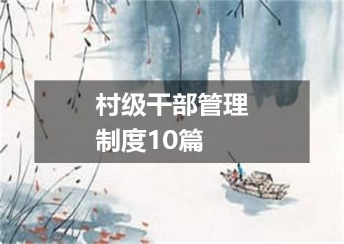 村级干部管理制度10篇