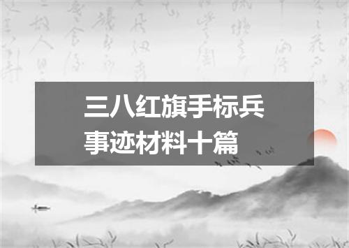 三八红旗手标兵事迹材料十篇