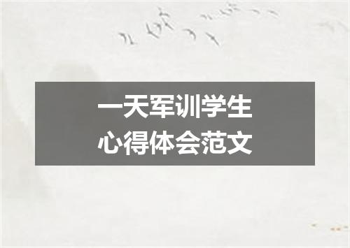 一天军训学生心得体会范文