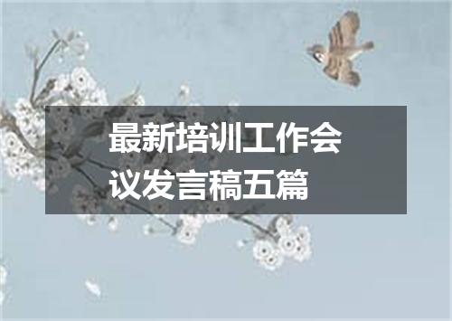 最新培训工作会议发言稿五篇