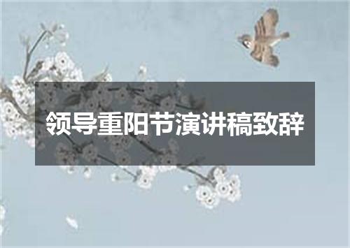 领导重阳节演讲稿致辞