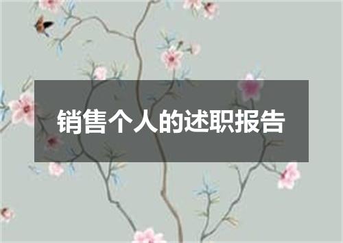 销售个人的述职报告