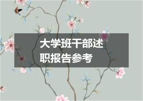 大学班干部述职报告参考
