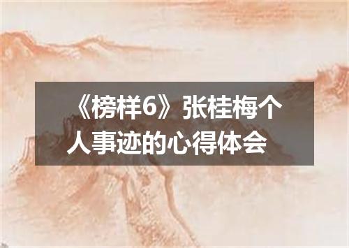 《榜样6》张桂梅个人事迹的心得体会