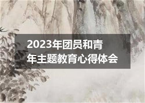 2023年团员和青年主题教育心得体会