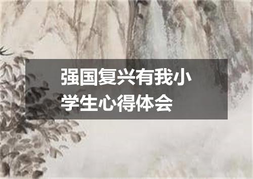 强国复兴有我小学生心得体会