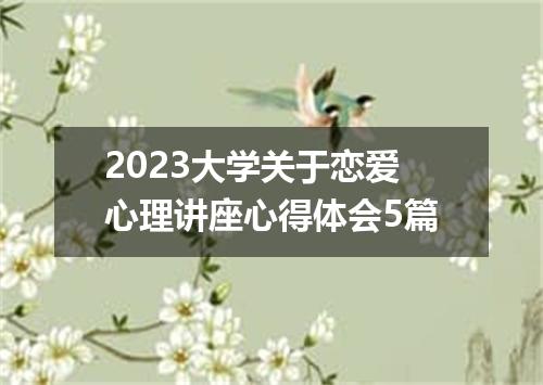 2023大学关于恋爱心理讲座心得体会5篇