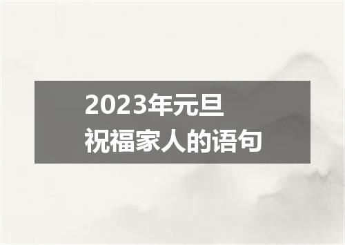 2023年元旦祝福家人的语句